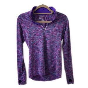 Ideology Purple Striped Pullover